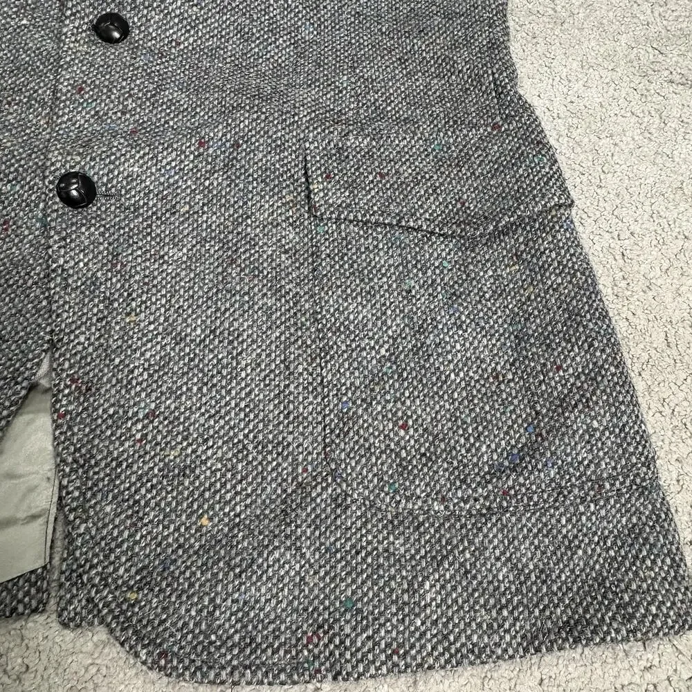 Pendleton Mens Virgin Wool Blazer Western Sport Coat Gray Suede Patches Sz 44L